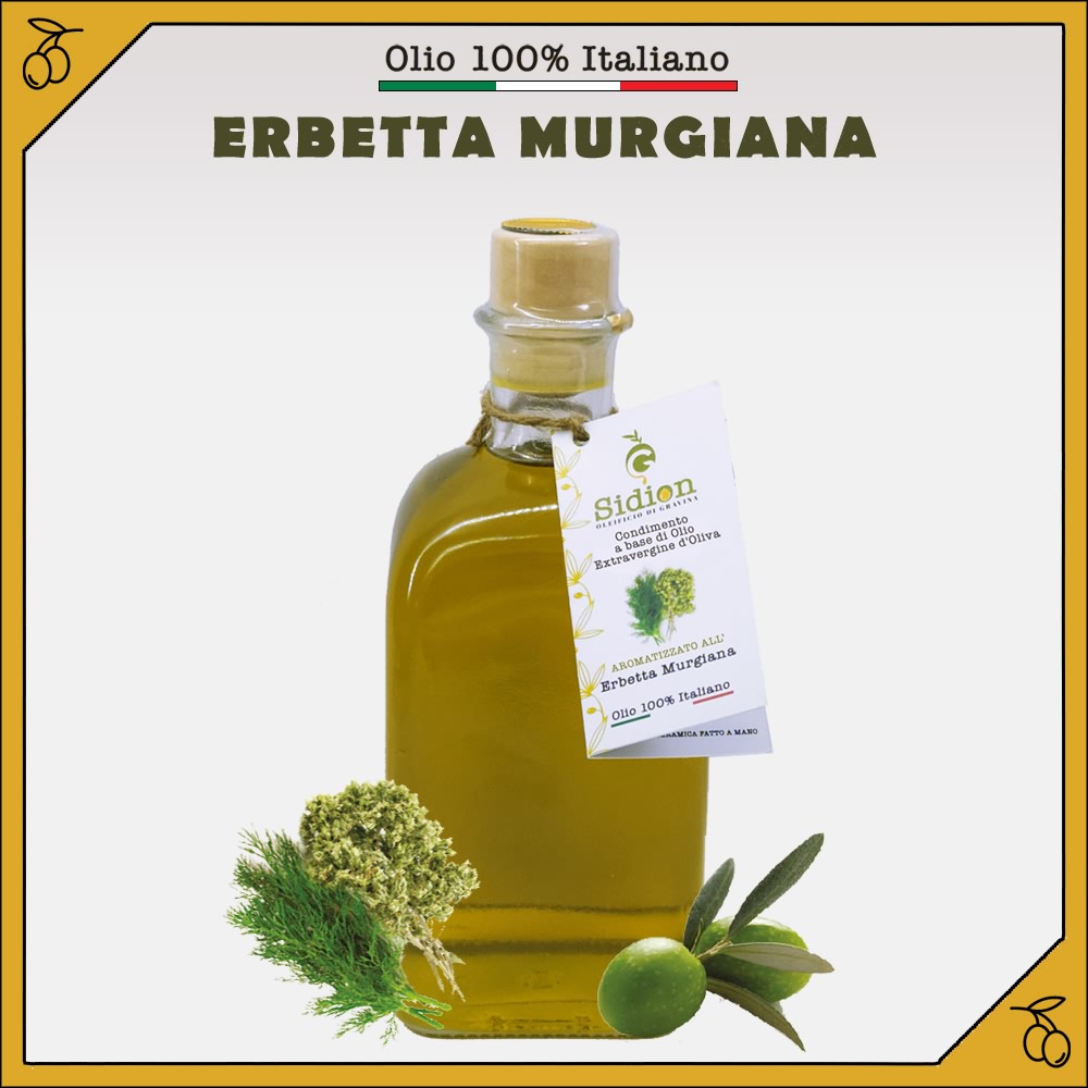 Olio aromatizzato all'Erbetta Murgiana
bottiglia da 500 ml
