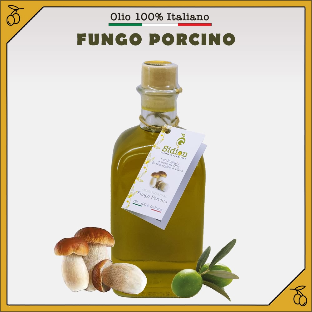 Olio aromatizzato al Fungo Porcino
bottiglia da 500 ml
