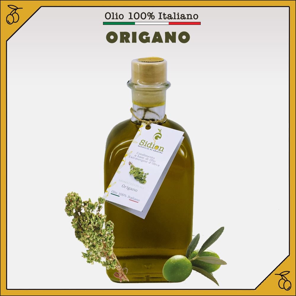 Olio aromatizzato all'Origano
bottiglia da 500 ml
