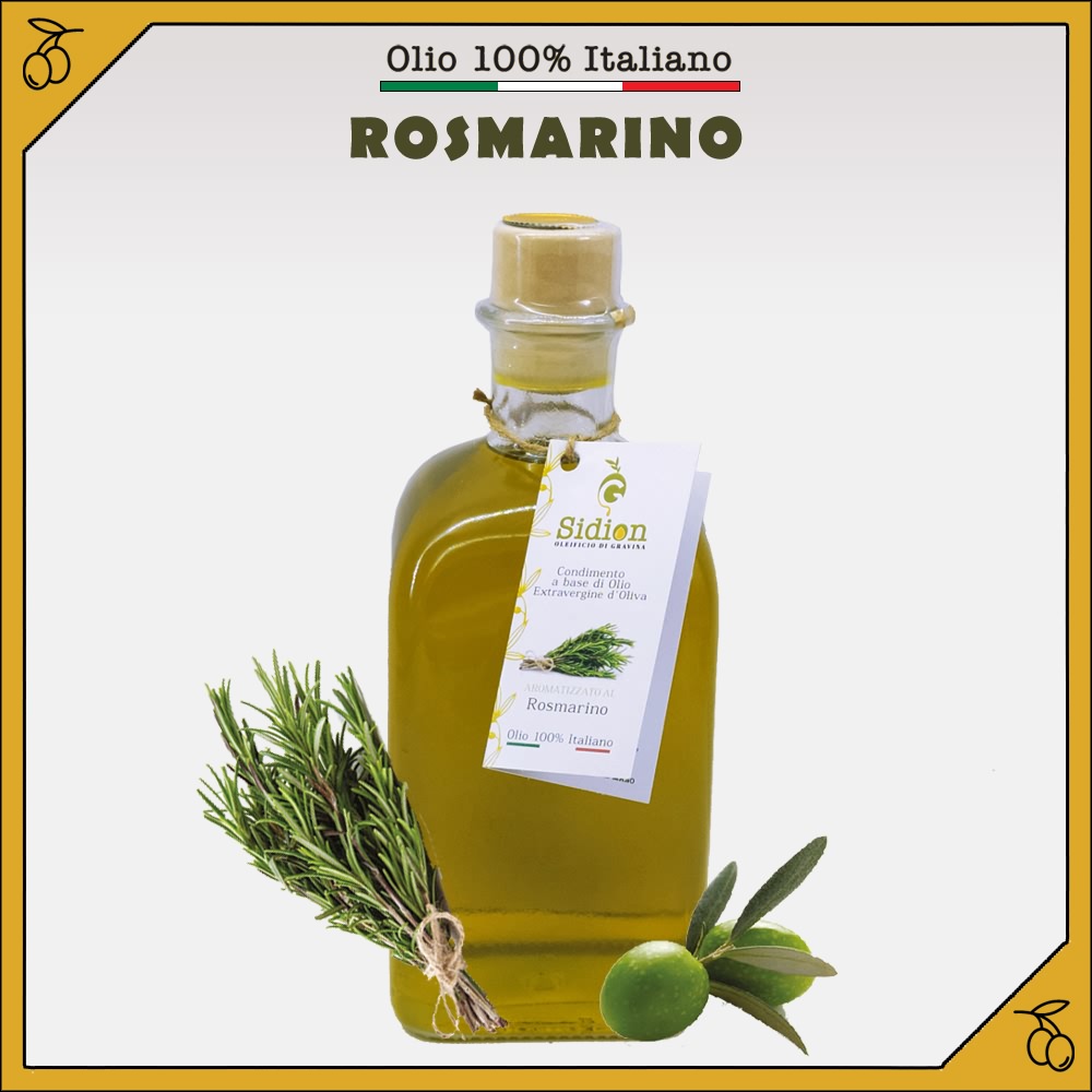 Olio aromatizzato al Rosmarino
bottiglia da 500 ml
