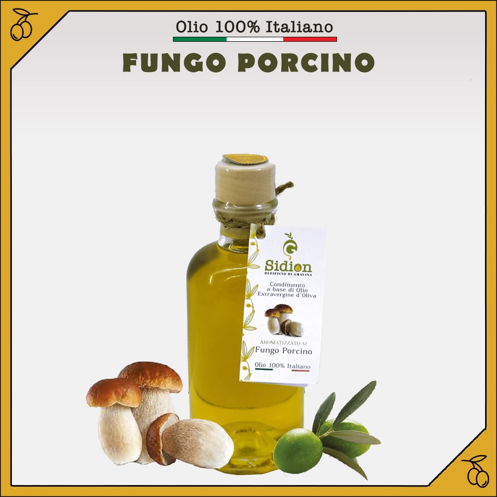 Olio aromatizzato al Fungo Porcino
bottiglia da 200 ml
